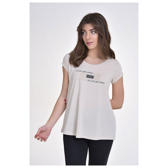 Target Γυναικεία κοντομάνικη μπλούζα T-Shirt Asymmetric Hem Single Jersey "Better" Target Γυναικεία κοντομάνικη μπλούζα T-Shirt Asymmetric Hem Single Jersey "Better"